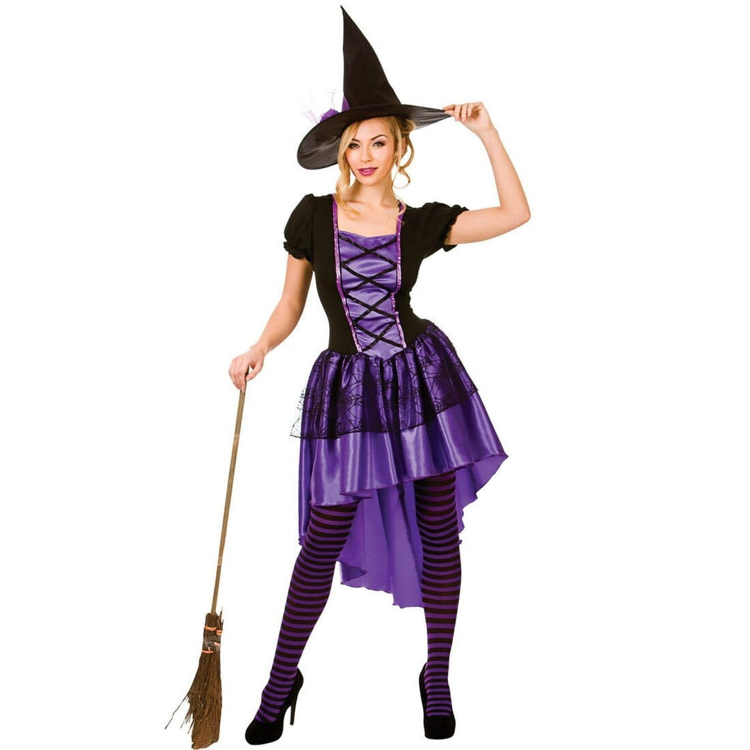 Glamorous Witch Womens Purple Black Halloween Costume L (UK 18-20)