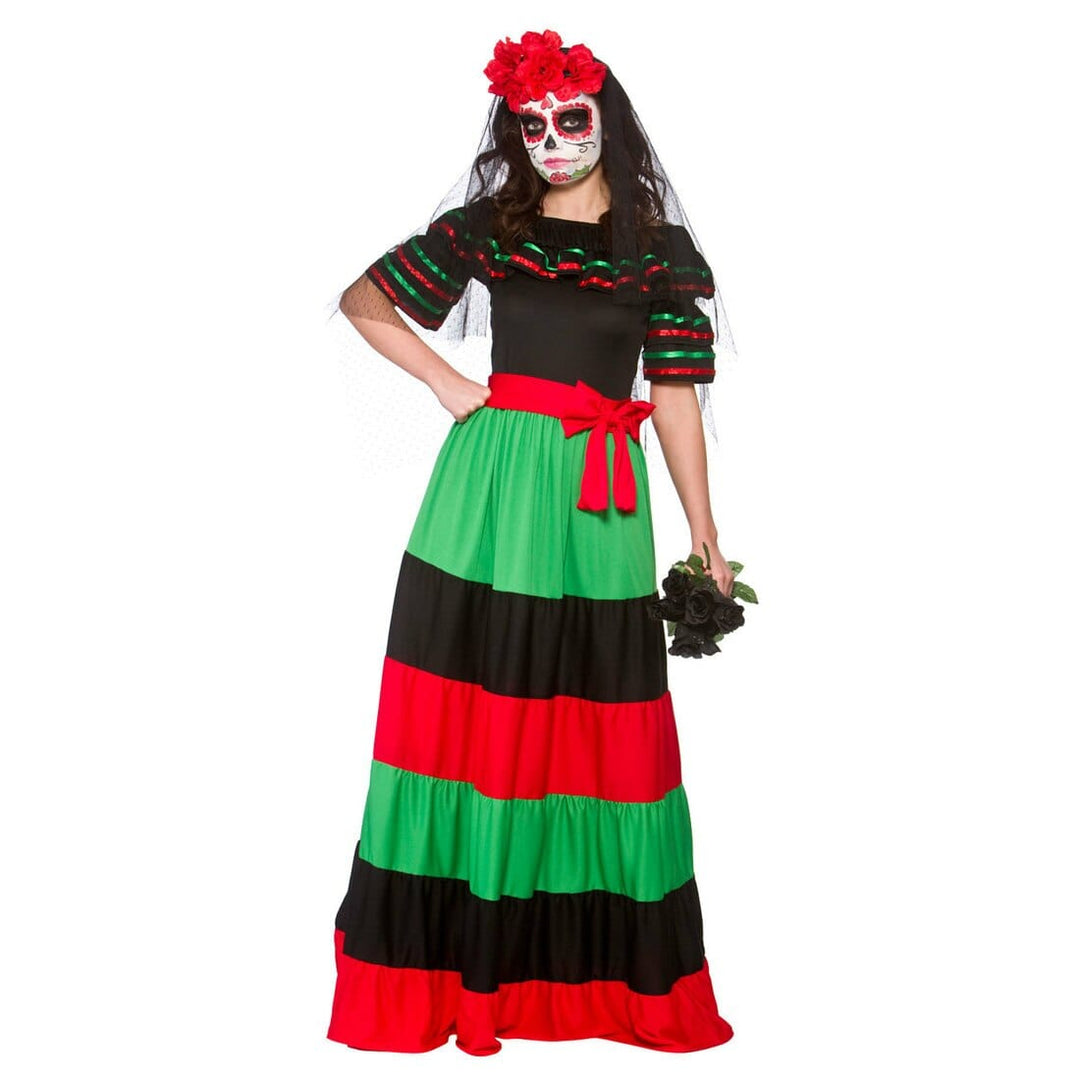 Day Of The Dead Senorita Womens Halloween Party Costume L (UK 18-20)
