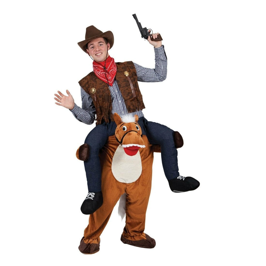 Brown Carry Me Horse Animal Adult Funny Mascot Costume