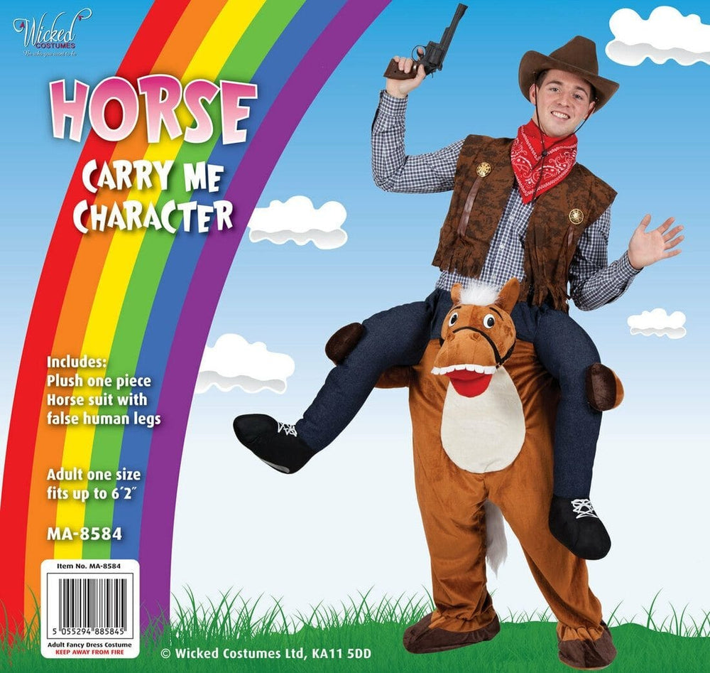 Brown Carry Me Horse Animal Adult Funny Mascot Costume