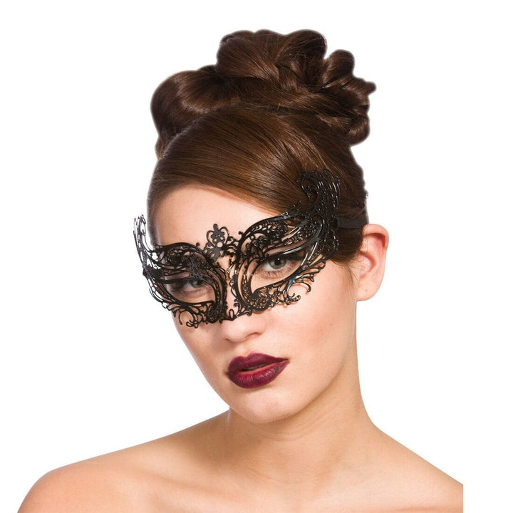 Adults Black Eyemask Fancy Dress party Accessory (E)