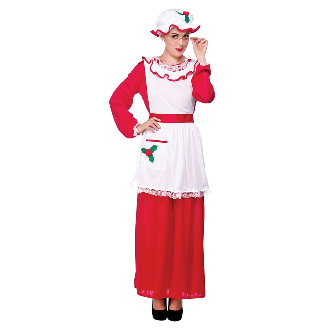 Mrs Santa Claus Womens Fancy Dress Christmas Party Costume One Size