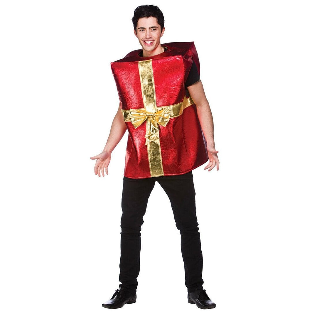 Christmas Gift Costume Adults Fancy Dress Red Festive Party