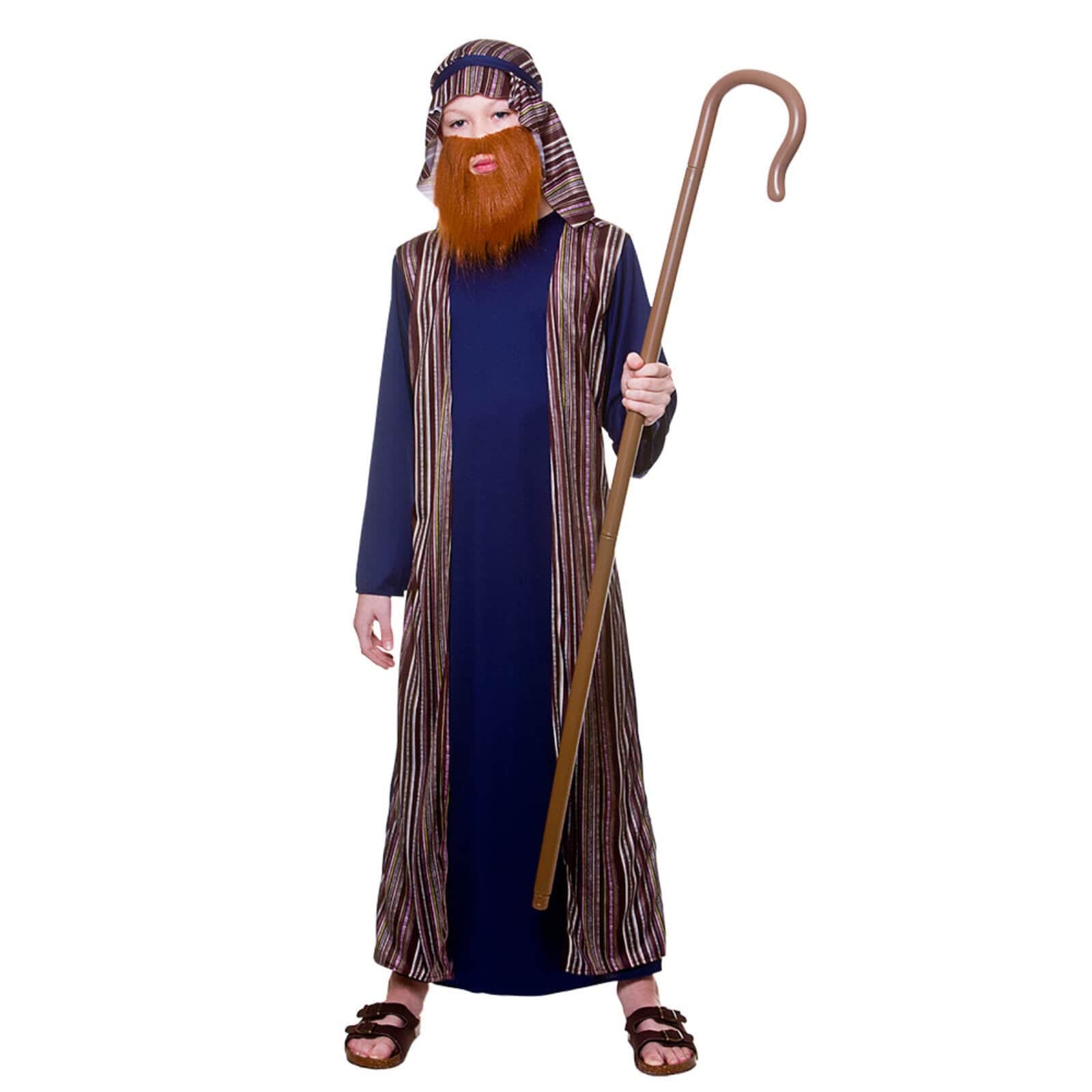 Super Shepherd Costume: Long Robe, Headpiece, and Beard for Kids | XS ...