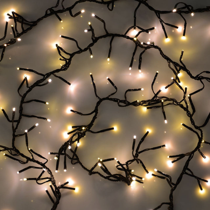 Multi Function Indoor &amp; Outdoor Christmas Fairy Cluster Lights 360 / Warm White