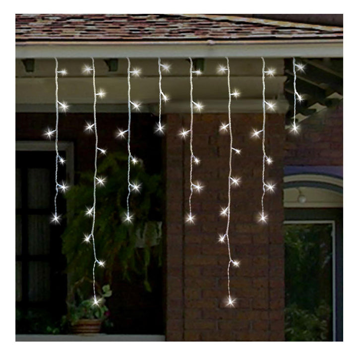 LED Snowfall Effect Icicle Christmas Lights Indoor &amp; Outdoor