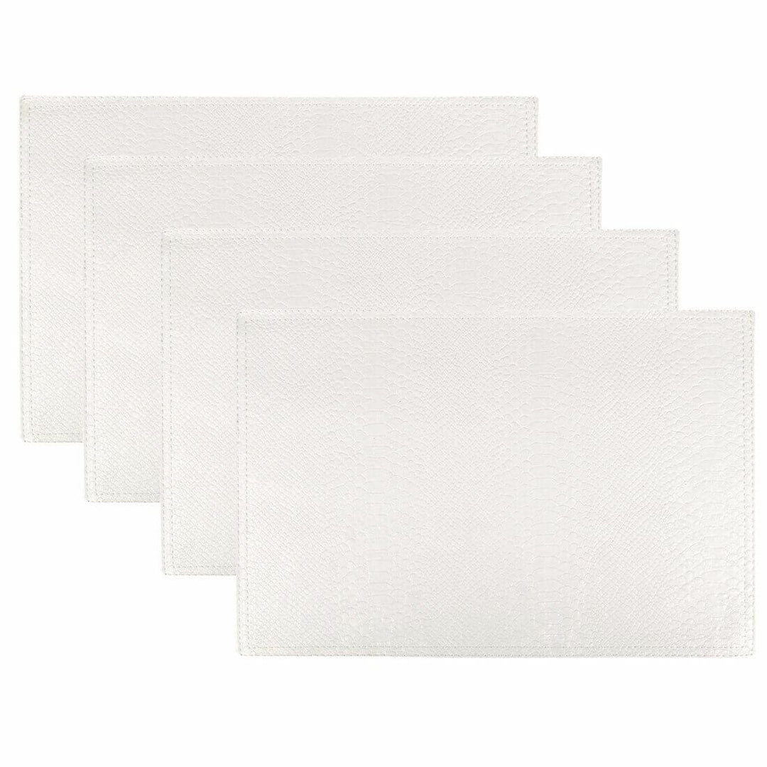4 Luxury Faux Leather Placemats Dining Kitchen Table Mats Fudge