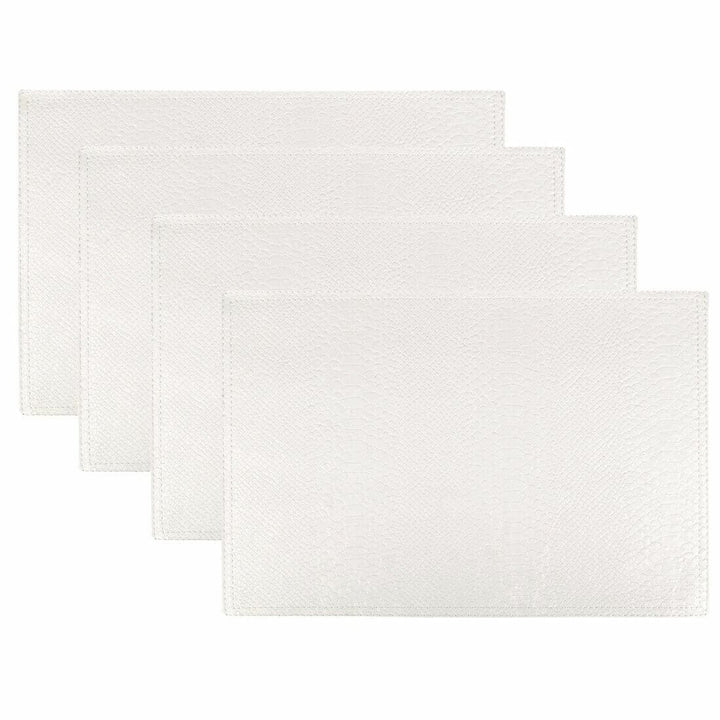 4 Luxury Faux Leather Placemats Dining Kitchen Table Mats Fudge