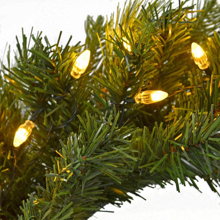 Christmas Wreath Pre-Lit Luxury Artificial Green Pine Tips