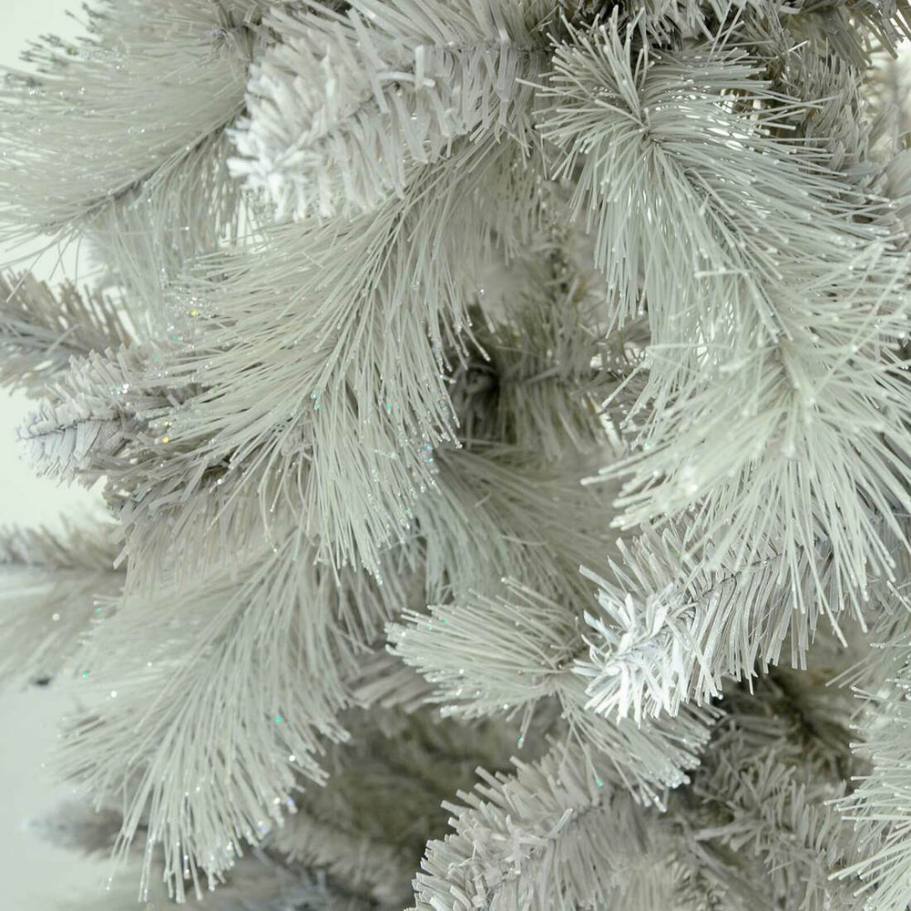 6ft/7ft Silver Mixed Pine Christmas Tree Glitter Needles