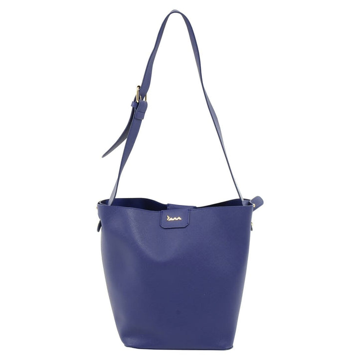 Womens Lily Faux Leather Tote Handbag Shoulder Shopper Bag Blue