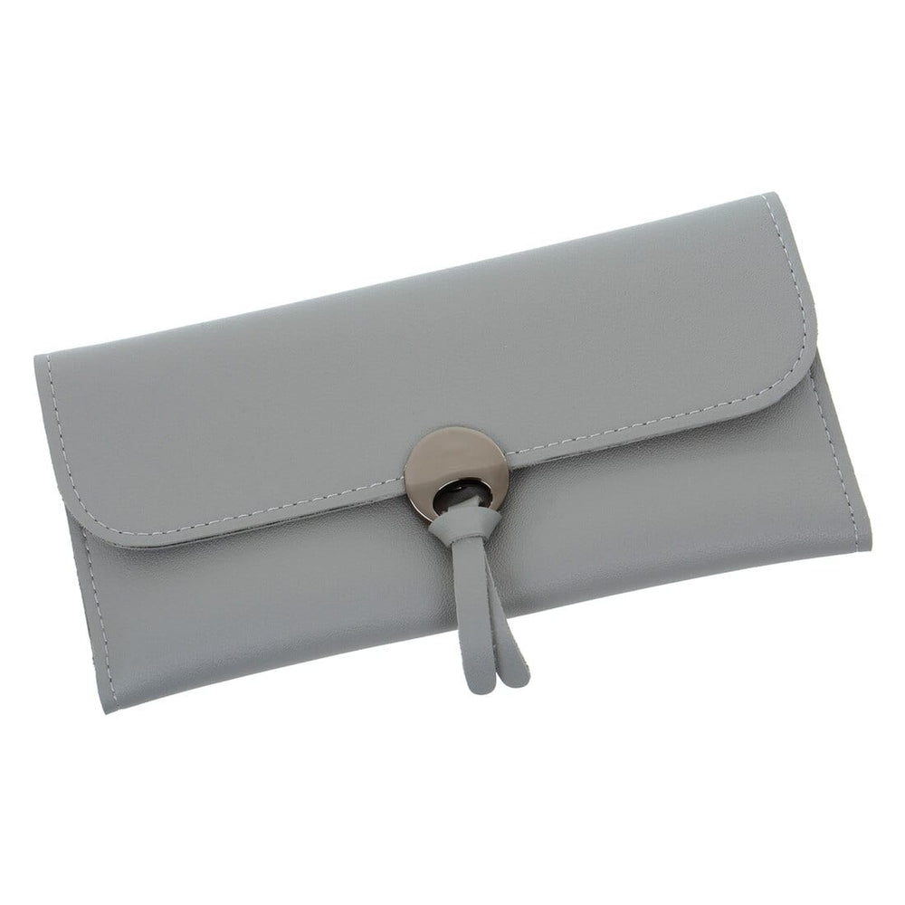 Womens Lacey Faux Leather Purse Wallet Clutch Card Holder Grey