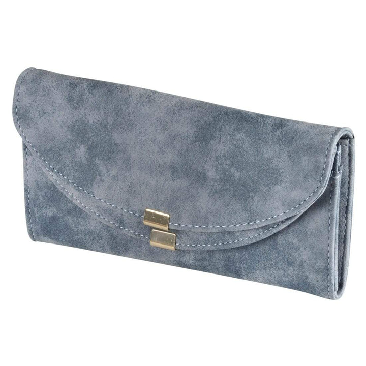 Womens Sophia Suedette Long Stud Purse - Natural Blue Pink