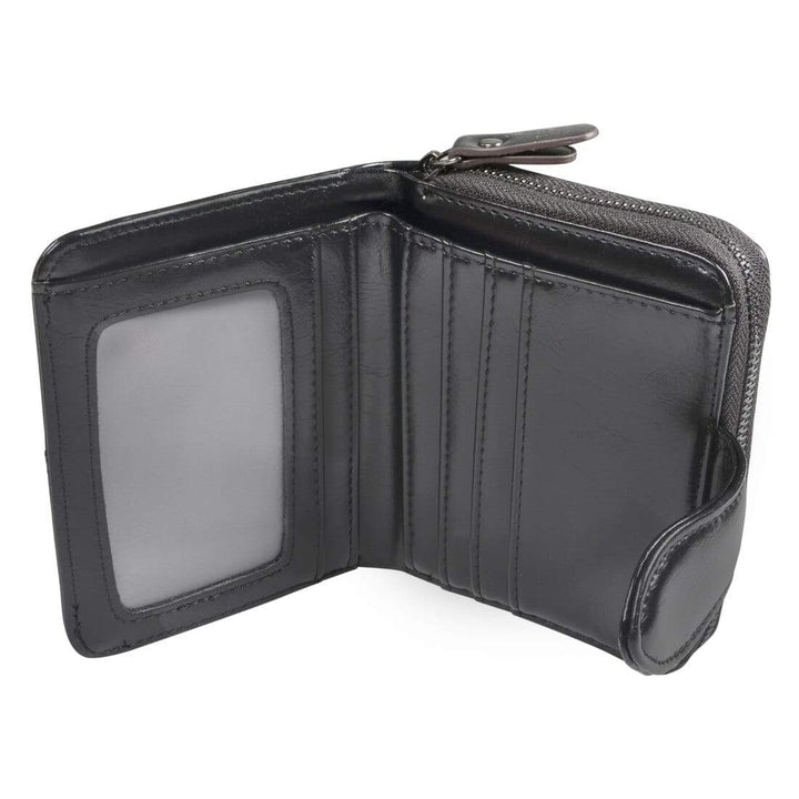 Womens Keira PU Small Purse Coin Card Zip - Black Pink Tan