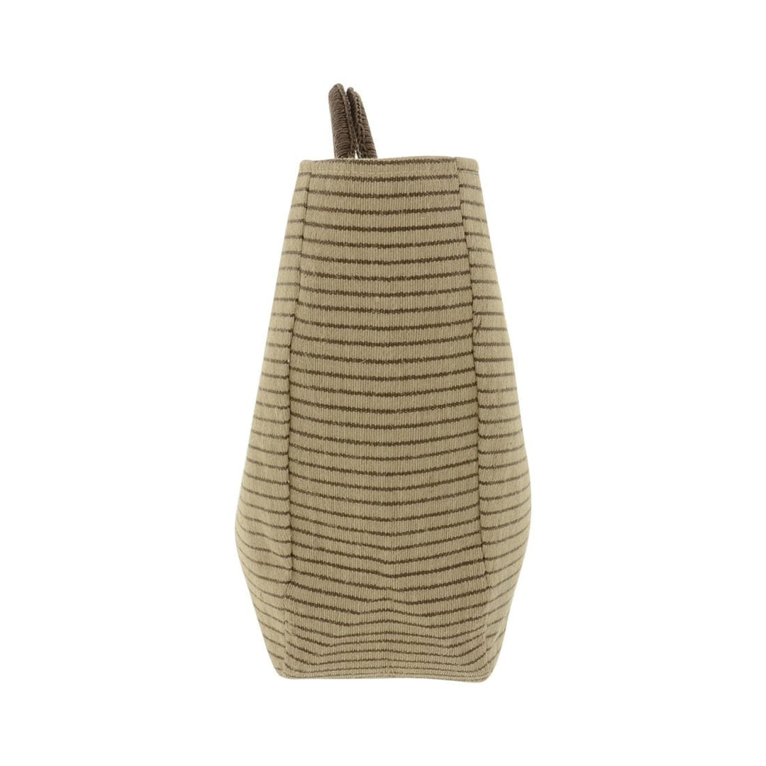 Womens Brown Stripe Beach Holiday Tote Bag Round Handle