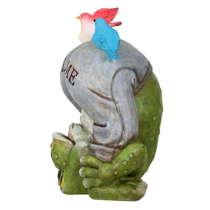 Solar Powered Garden Ornament Light Funny Welcome Frog