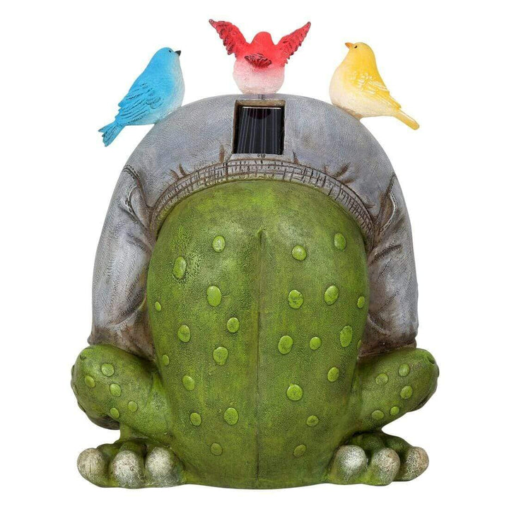 Solar Powered Garden Ornament Light Funny Welcome Frog