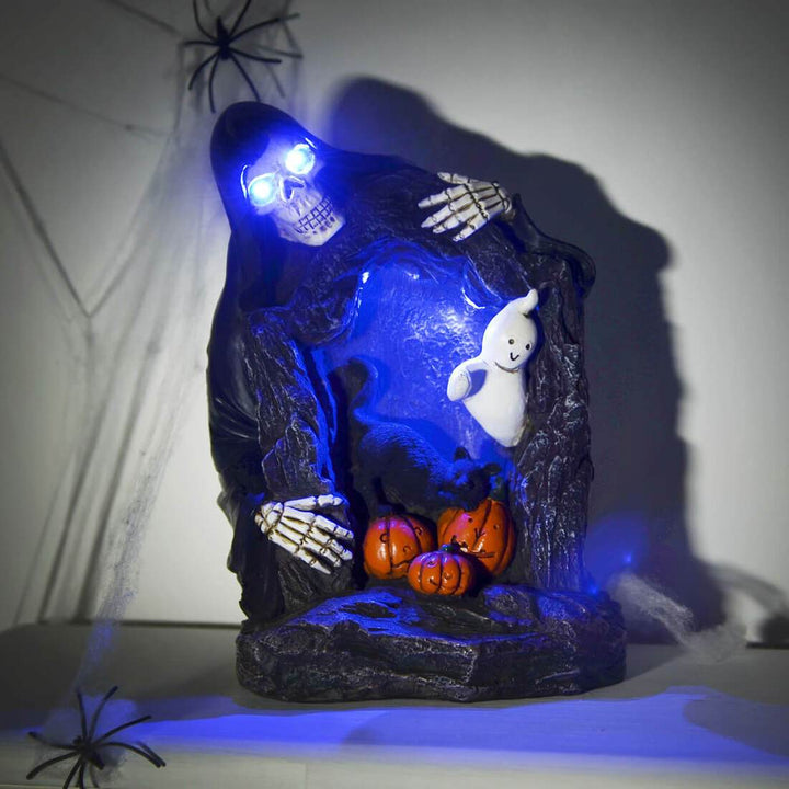 Light Up Halloween Decoration Grim Reaper Skeleton &amp; Ghost