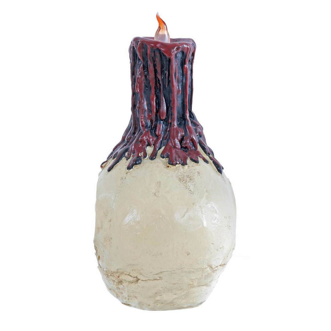 LED Skull Halloween Party Decoration Black Candle Resin 26cm