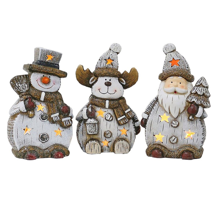 Light Up Ceramic Christmas Character Ornament Decoration