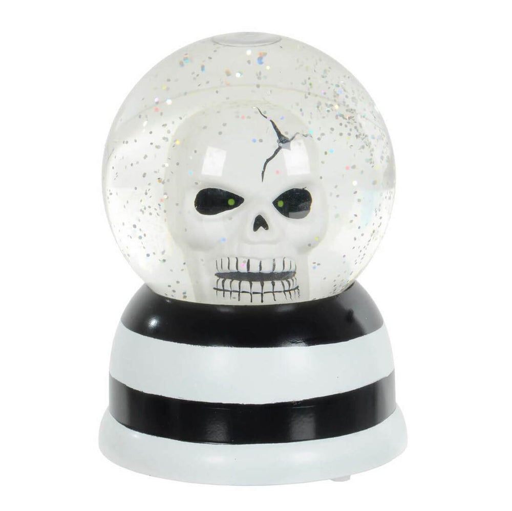 Light Up Glitter Water Halloween Decoration - Skull Globe