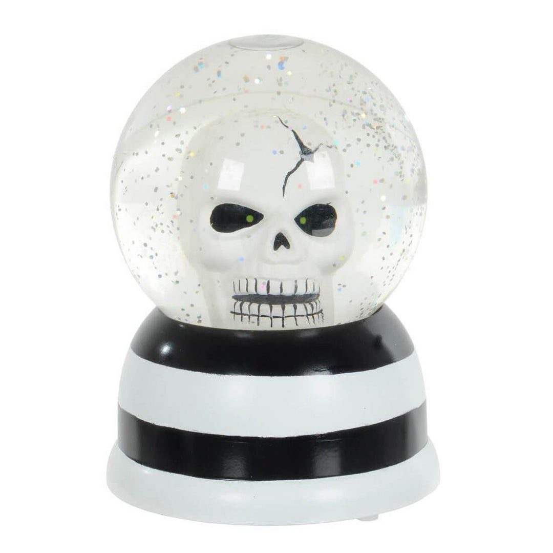 Light Up Glitter Water Halloween Decoration - Skull Globe