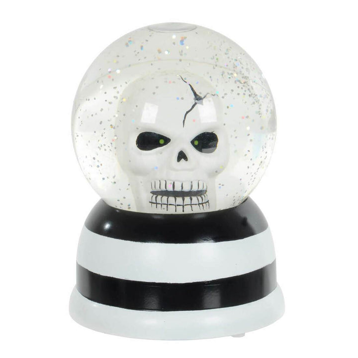 Light Up Glitter Water Halloween Decoration - Skull Globe