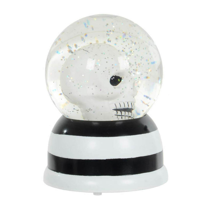 Light Up Glitter Water Halloween Decoration - Skull Globe
