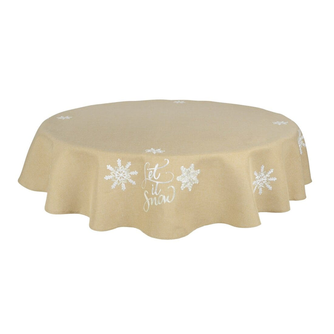 Let It Snow Fabric Tablecloths / Napkins Xmas Decoration Biscuit / 70" Round