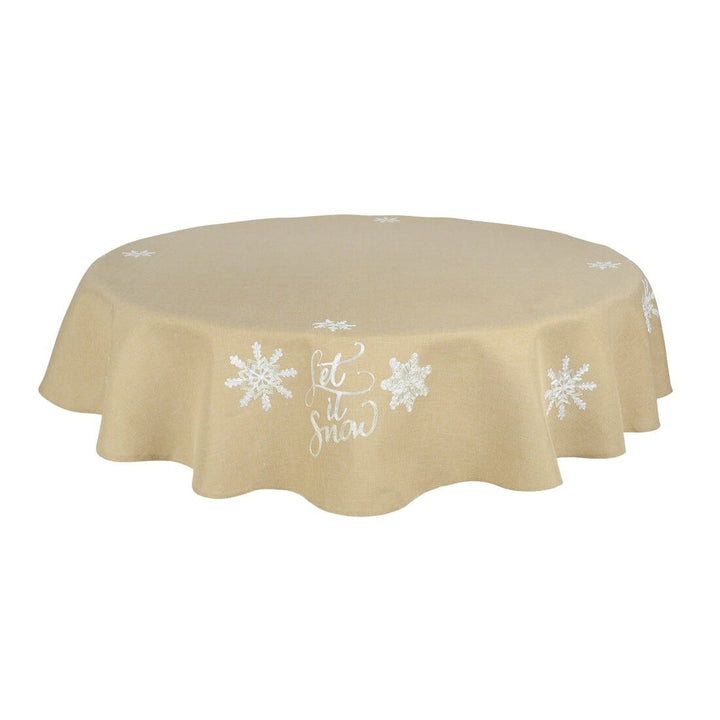 Let It Snow Fabric Tablecloths / Napkins Xmas Decoration Biscuit / 70" Round