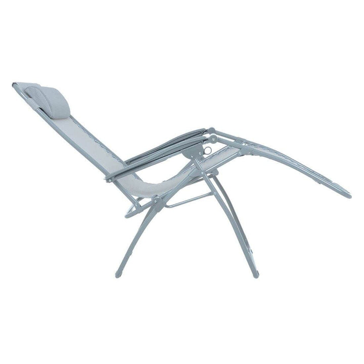 Garden Recliner Chair Silver Grey Marl Zero Gravity Relaxer Texteline