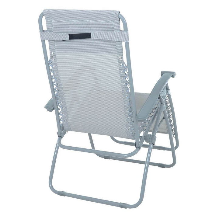 Garden Recliner Chair Silver Grey Marl Zero Gravity Relaxer Texteline