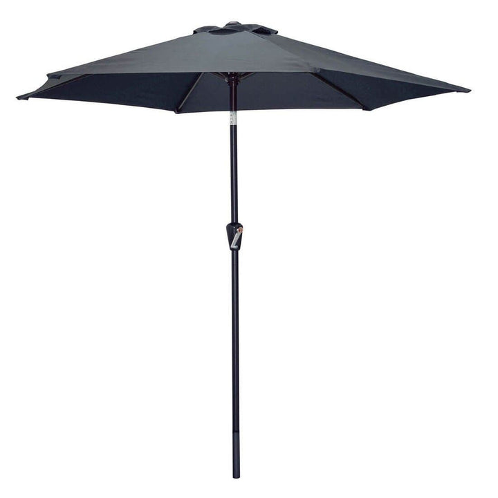 2.5m Round Parasol Crank Tilting Garden Patio Shade Umbrella Grey
