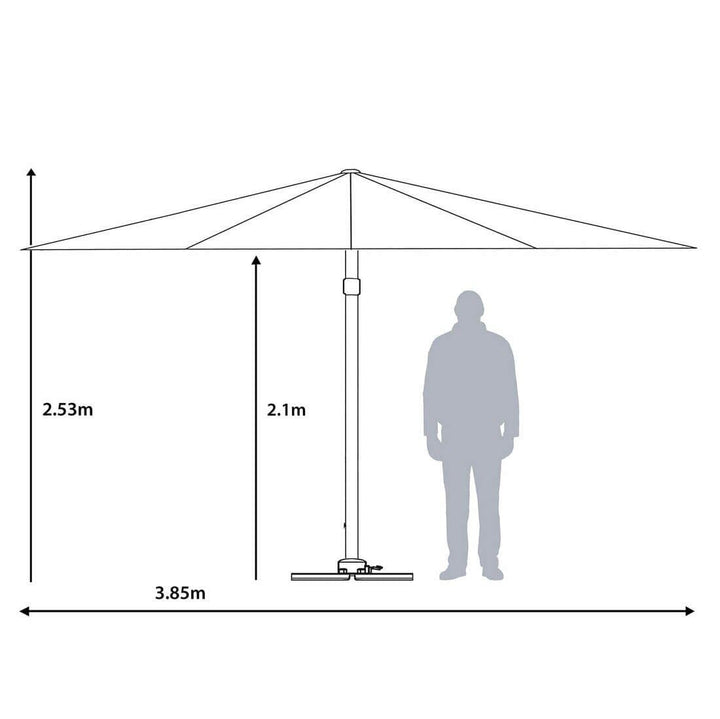 3 x 4m Roma Rectangle Parasol Large Cantilever Garden Shade