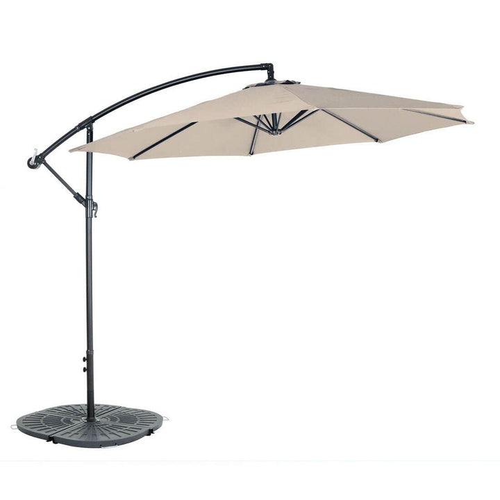 3m Round Banana Parasol Large Cantilever Garden Shade Taupe