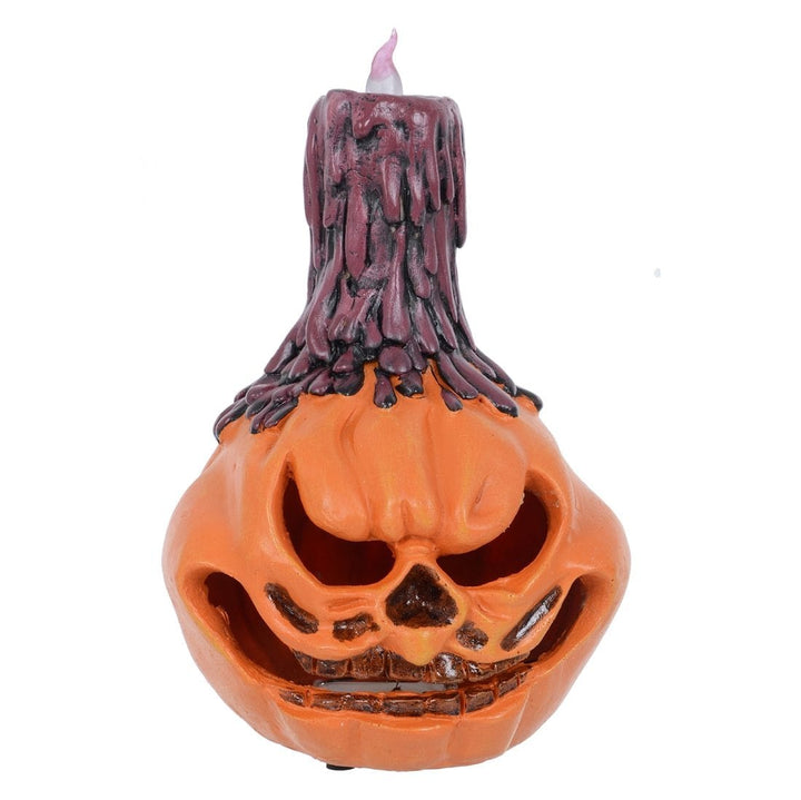 Cackle &amp; Co Light Up Pumpkin Candle Halloween Decoration