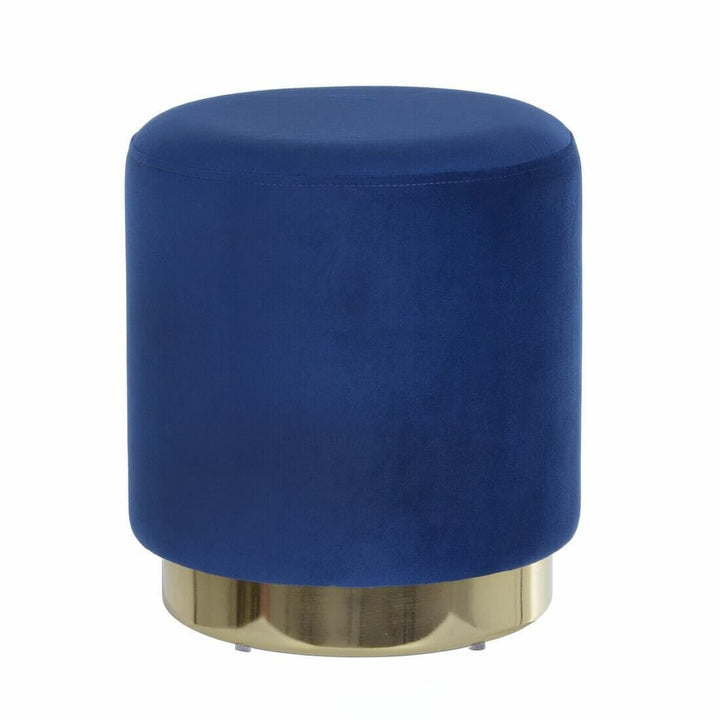 Hodge &amp; Hodge Sophia Stylish Velvet Stool With Gold Base Navy