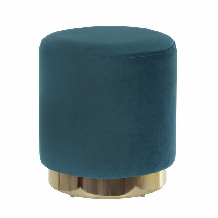 Hodge &amp; Hodge Sophia Stylish Velvet Stool With Gold Base Teal
