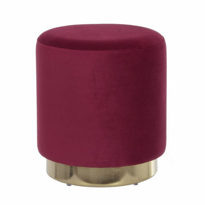 Hodge &amp; Hodge Sophia Stylish Velvet Stool With Gold Base Berry
