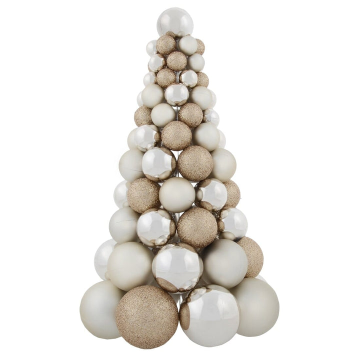 Mini Bauble Tree Shaped Christmas Decoration 34cm Tall Gold