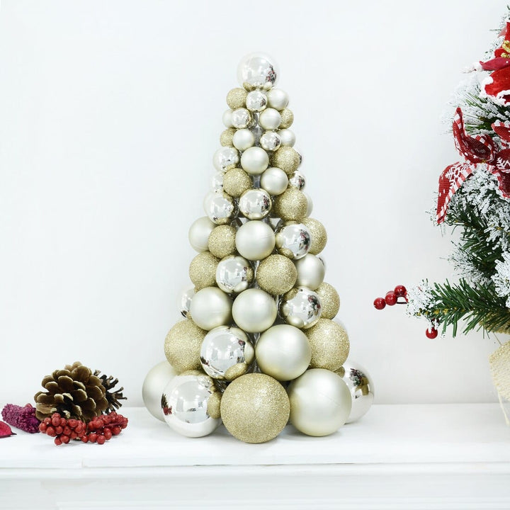 Mini Bauble Tree Shaped Christmas Decoration 34cm Tall