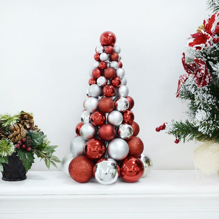 Mini Bauble Tree Shaped Christmas Decoration 34cm Tall