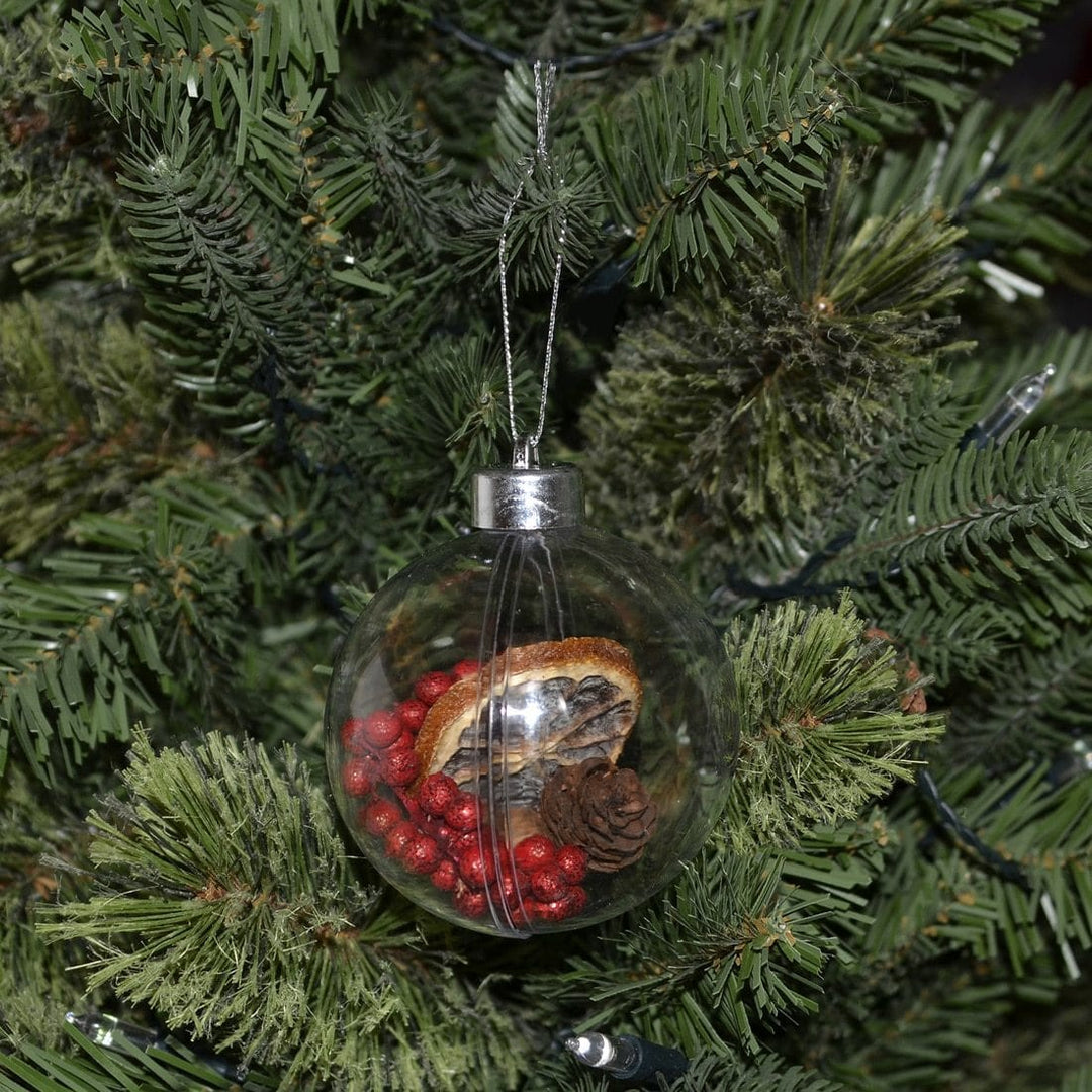 Pack of 12 80mm DIY Christmas Baubles Clear Plastic Fillable