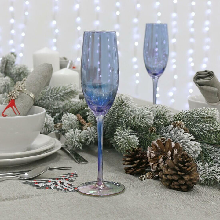 2pk Shimmer Iridescent Prosecco Glasses Grey/Pink/Blue