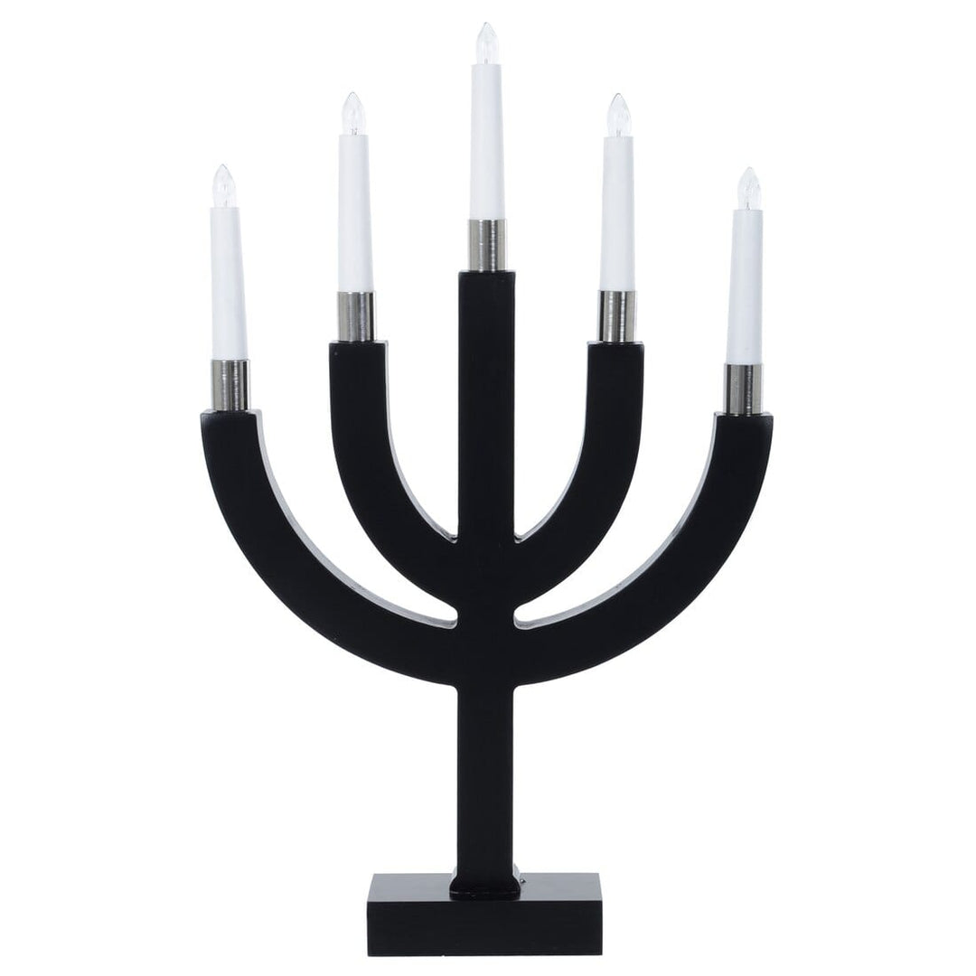 5 Light Christmas Candle Bridge Decoration With LEDs Matte Black
