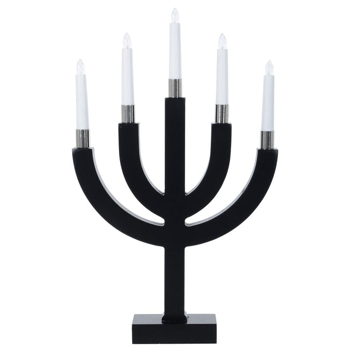5 Light Christmas Candle Bridge Decoration With LEDs Matte Black