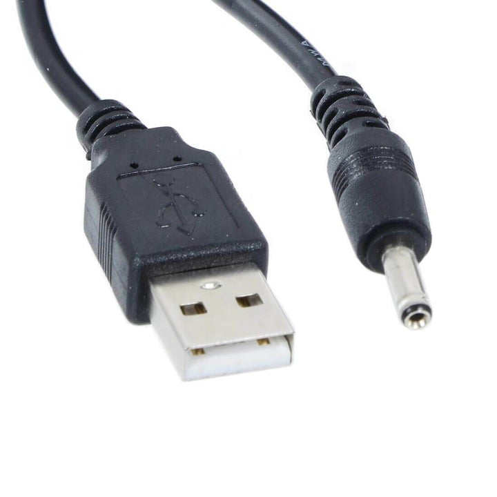 3m Extra Long USB to 3mm DC Jack Power Cable Black