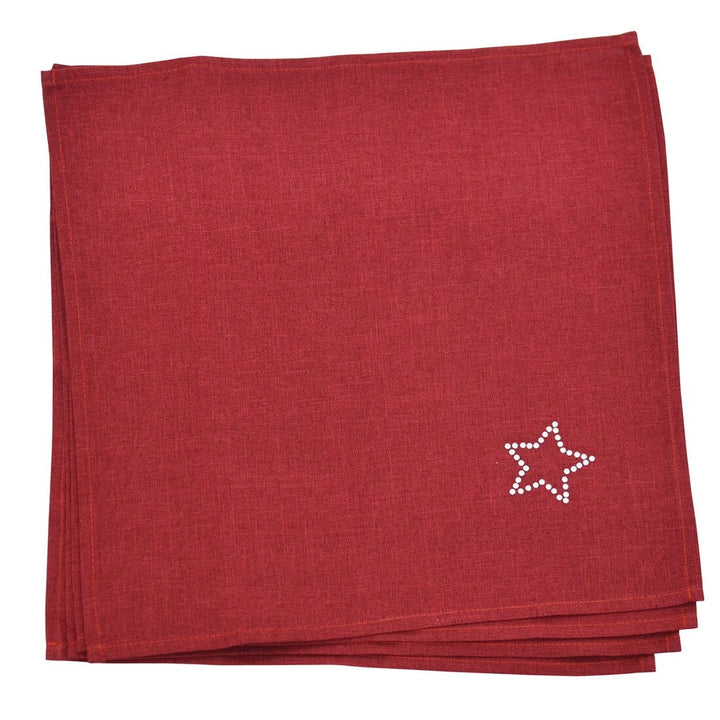 Christmas Reindeer Tablecloths Napkins Diamante Grey Red