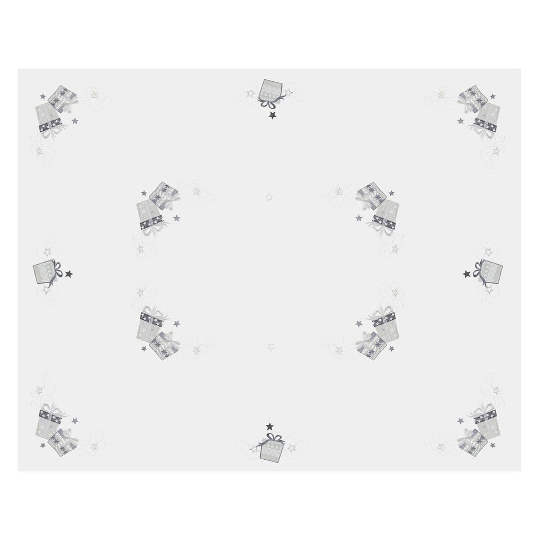 Christmas Presents Tablecloths Napkins White Fabric Embroidery