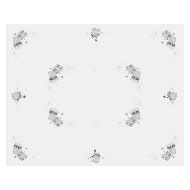Christmas Presents Tablecloths Napkins White Fabric Embroidery